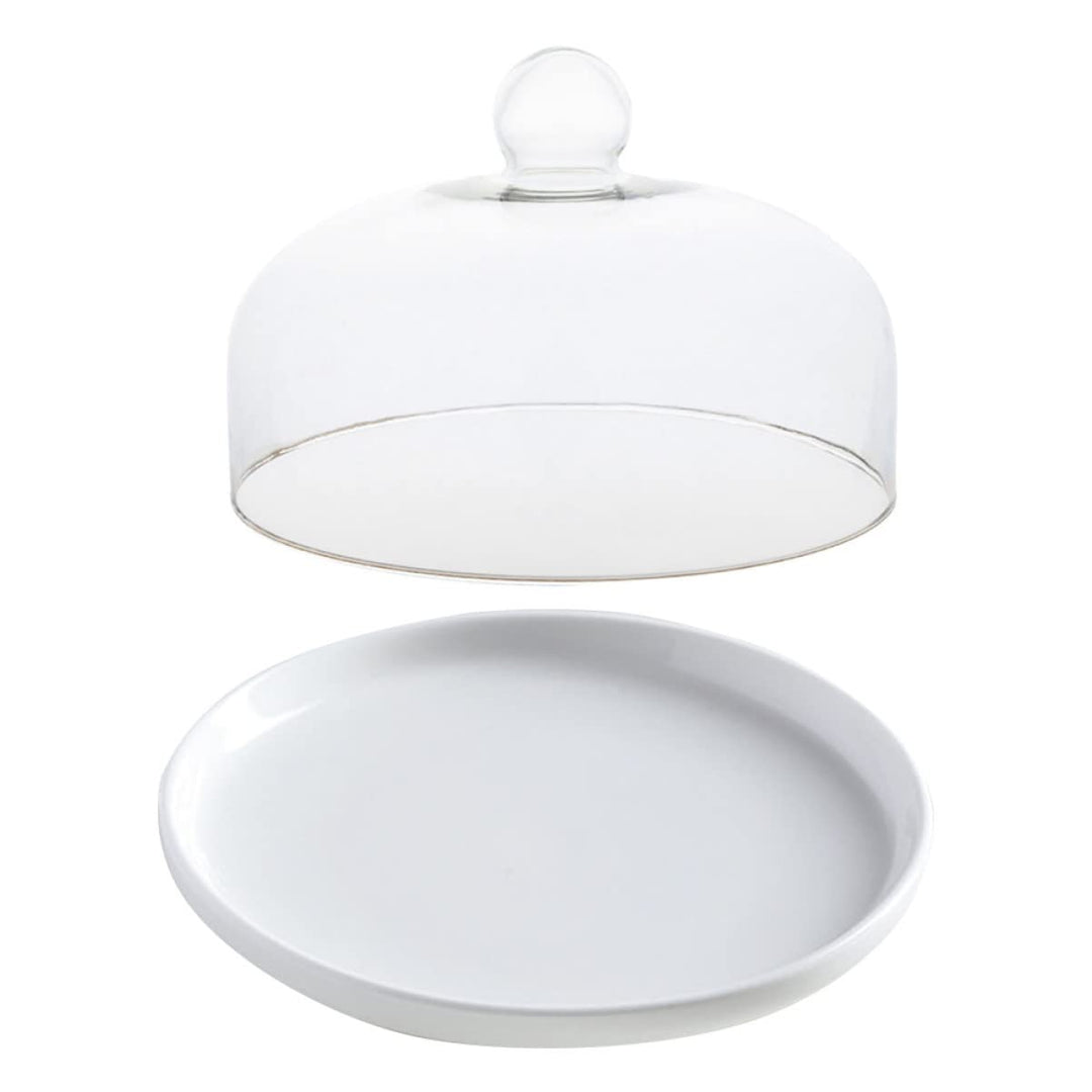 Cabilock Kuchendeckel Etagere Mit Glaskuppel Cupcake-servierplatte Tortenständer Mit Deckel Dessert-