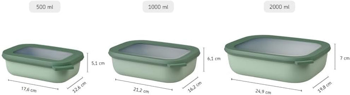 Mepal - Multi Bowl Cirqula Rectangular - Vorratsdose mit Deckel - Geeignet als Luftdichte Aufbewahru