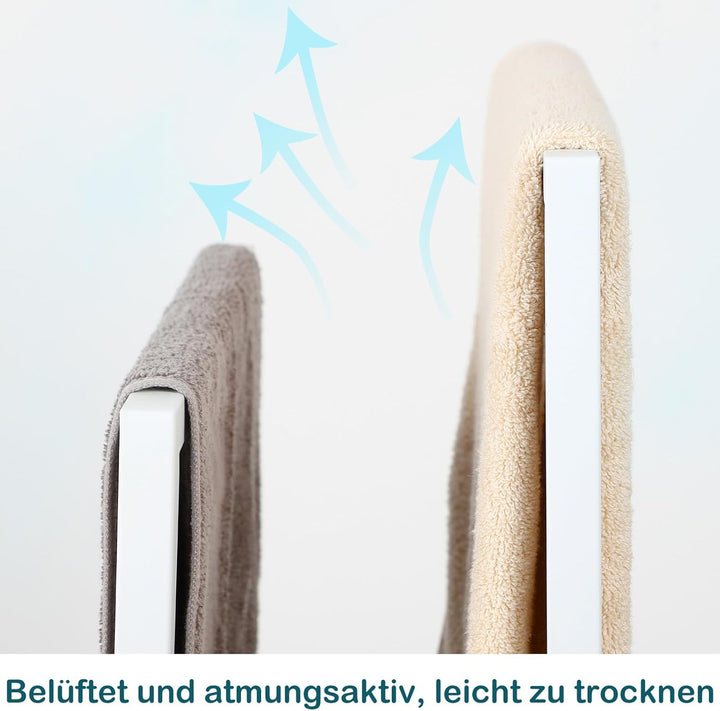 smusei Handtuchhalter stehend mit 2 Handtuchstangen 2-stöckiger Badetuchhalter ohne Bohren für Badez
