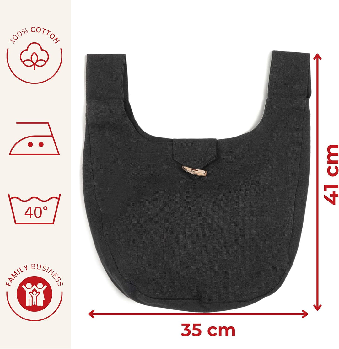 Mittelalter-Tasche Gürteltasche Baumwolle Modell: Egil Schwarz, Schwarz