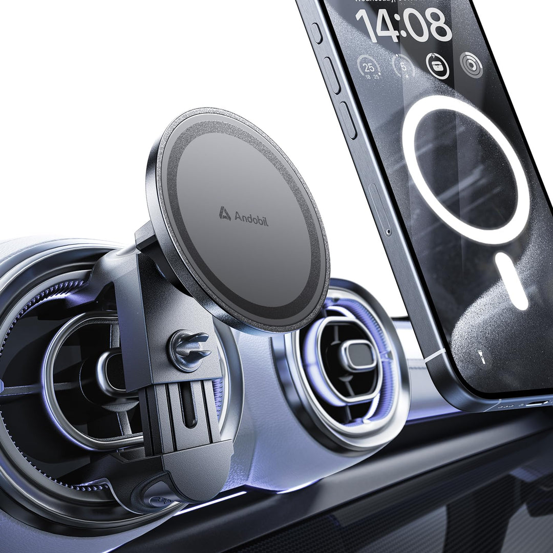 andobil Handyhalterung Auto für MagSafe Autohalterung Runde lüftung[20xN56 Stärkste Magnete]Magnet K