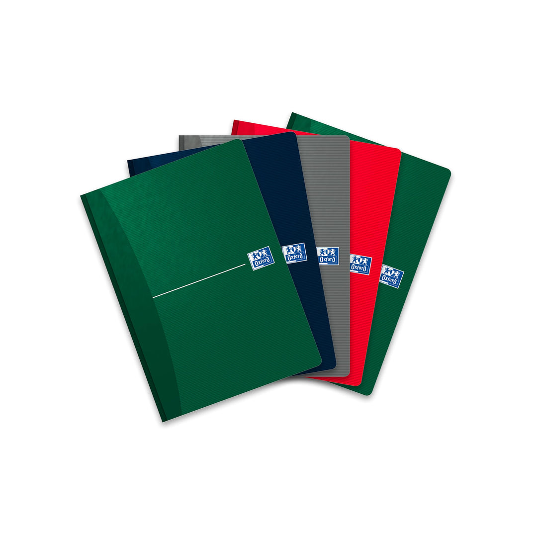 Oxford broschiertes Buch A5, kariert, 192 Seiten, 4 Farben, 5 Stück A5, kariert Broschiertes Buch, A