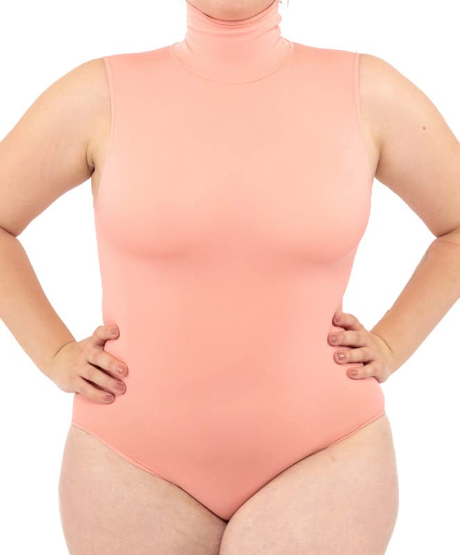 LEELA LAB Ärmellos Bodysuit mit Rollkragen Damen Grösse Grössen, Verstellbarem Verschluss, Nahtloser