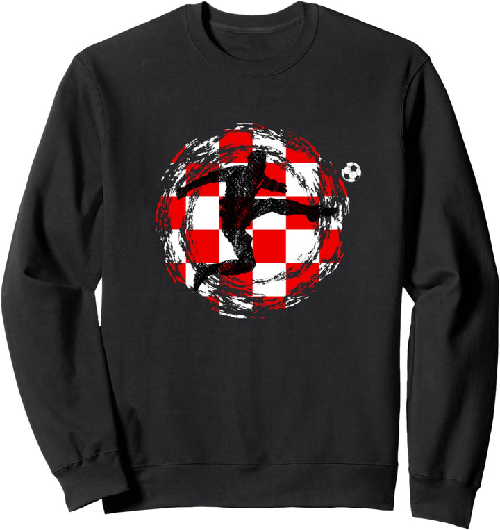Hrvatska Kockasti Nogomet Fussball Kroatien Fanartikel Sweatshirt
