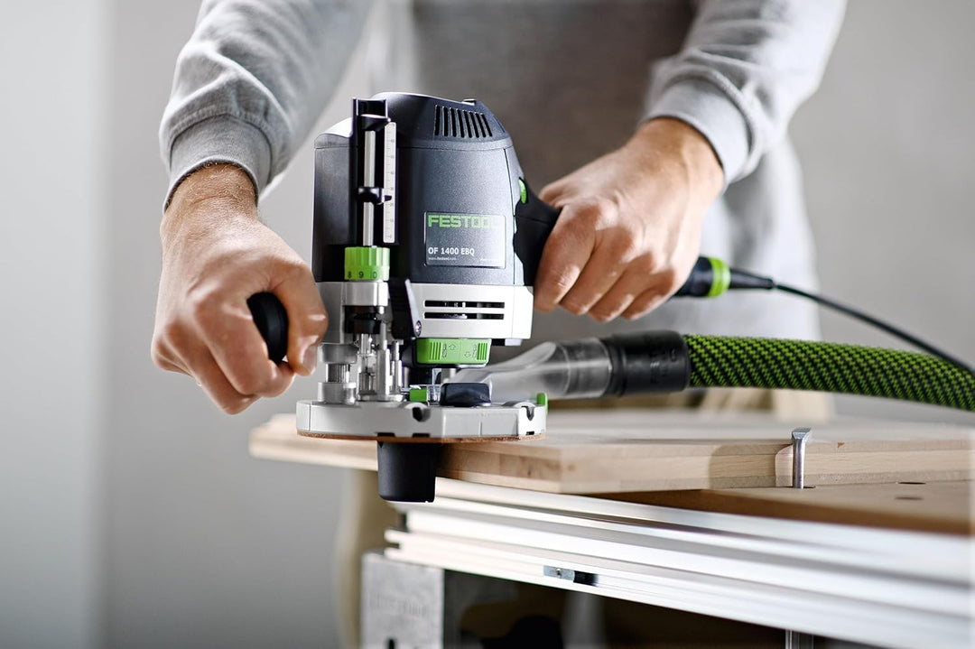 Festool Oberfräse OF 1400 EBQ-Plus (mit Spanfänger, Spannzangen, Seitenanschlag mit Feineinstellung,