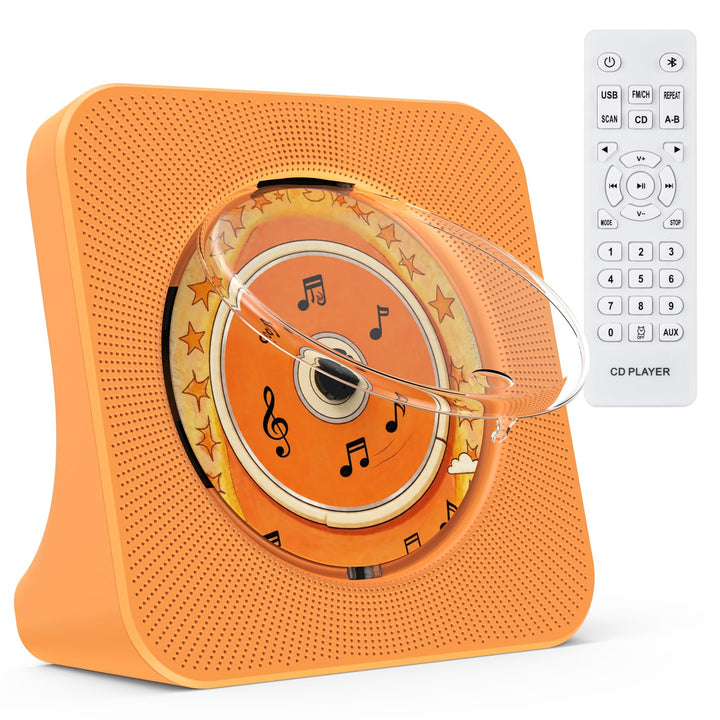 CD Player mit Lautsprecher CD-Player Bluetooth 5.0 mit Fernbedienung Staubschutzhülle Bildschirm FM-