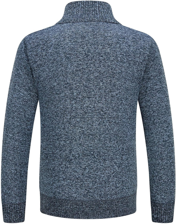 KUDORO Strickjacke Herren Cardigan Trachtenjacke mit Reissverschluss Gestrickt Wintermantel Strickja