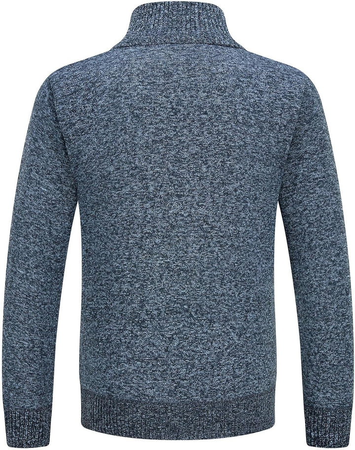 KUDORO Strickjacke Herren Cardigan Trachtenjacke mit Reissverschluss Gestrickt Wintermantel Strickja