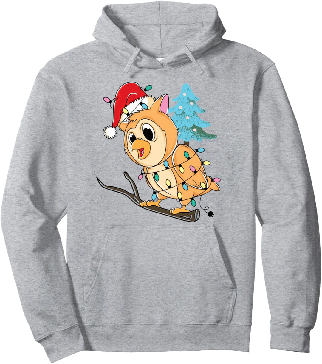 Witzige weihnachtliche Eule Design Pullover Hoodie