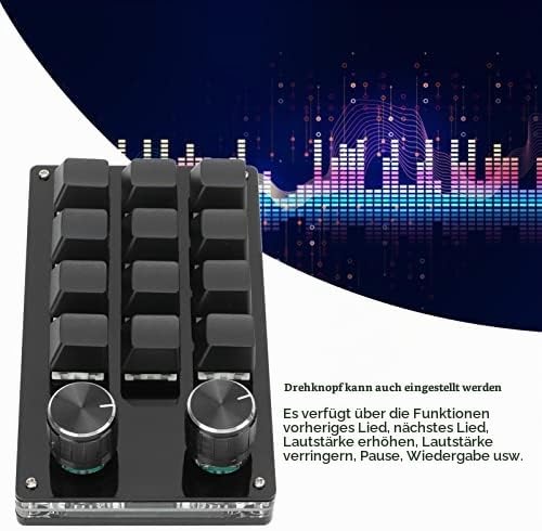 Mechanische Einhand Gaming Tastatur, 12 Tasten Multifunktions Einhand Makro Tastatur, Tragbare DIY P