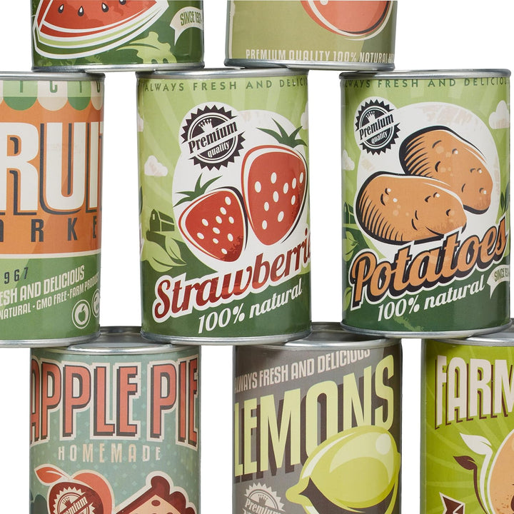 Relaxdays Dosenwerfen für Kinder, Büchsenwerfen Garten, 10 Blechdosen & 3 Säcke, Wurfspiel für Kinde