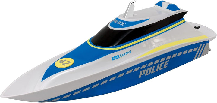 Revell Control 24138 RC Polizeiboot, mit wasserdichter Elektronik und integriertem LI-Ion-Akku Koffe