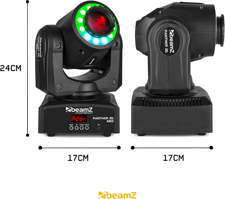 BeamZ Panther 35 - Moving Head LED und 35W LED - Vielseitiger und leistungsstarker DMX Movinghead, 7