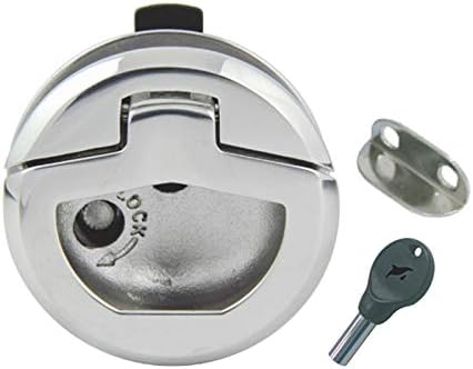 Yacht Steel Edelstahl Bodenheber/Einlassgriff mit Schloss, rund, 57mm AISI316/A4