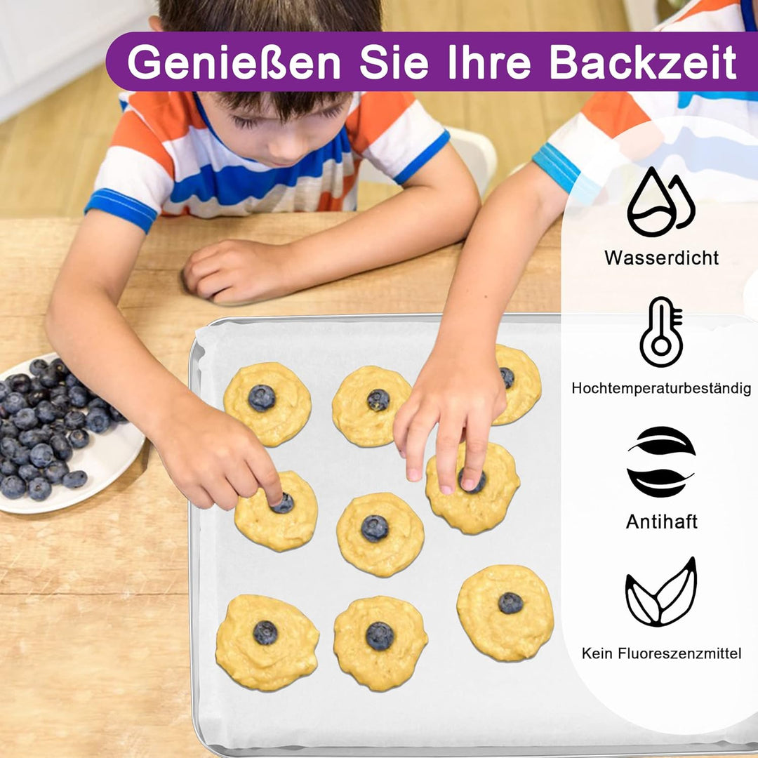 Backpapier Zuschnitte, Joyfair 200 Blatt Rechteckig Wasserdicht Fettdicht Antihaft Wachspapier, 40 x