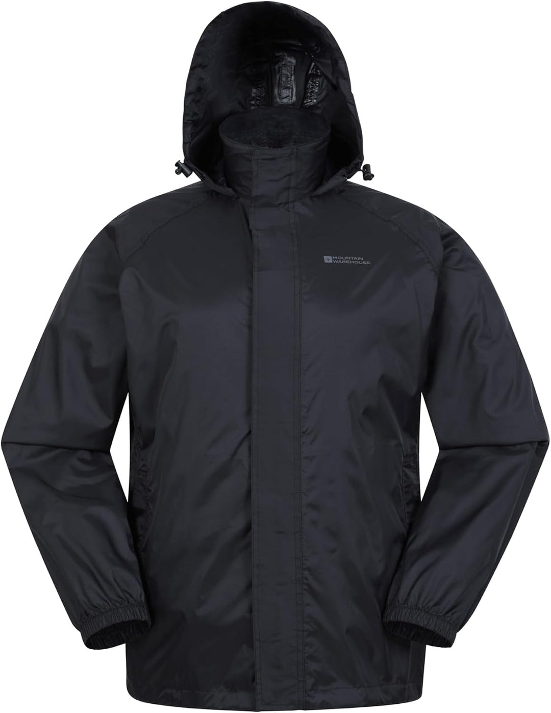 Mountain Warehouse Pakka Herren Wasserdicht Leichte verpackbare Regen Renn Sport Jacke XXS Schwarz,