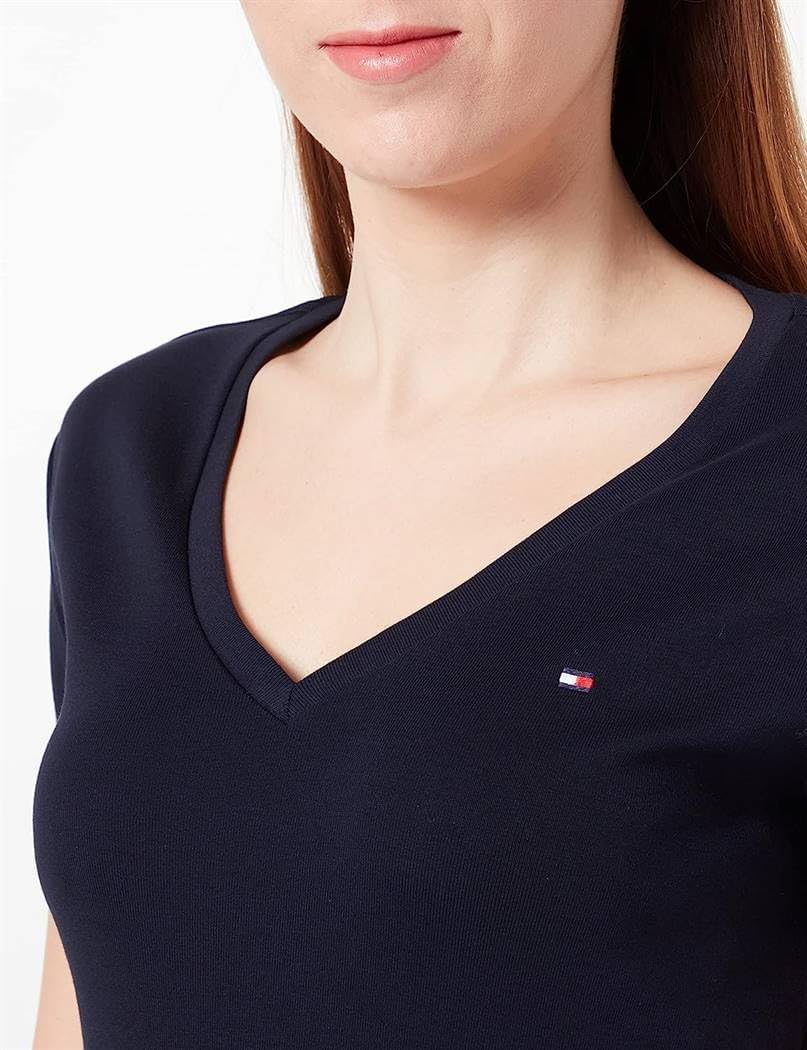Tommy Hilfiger Damen Kurzarm Strickoberteile XS Blau (Desert Sky), XS Blau (Desert Sky)