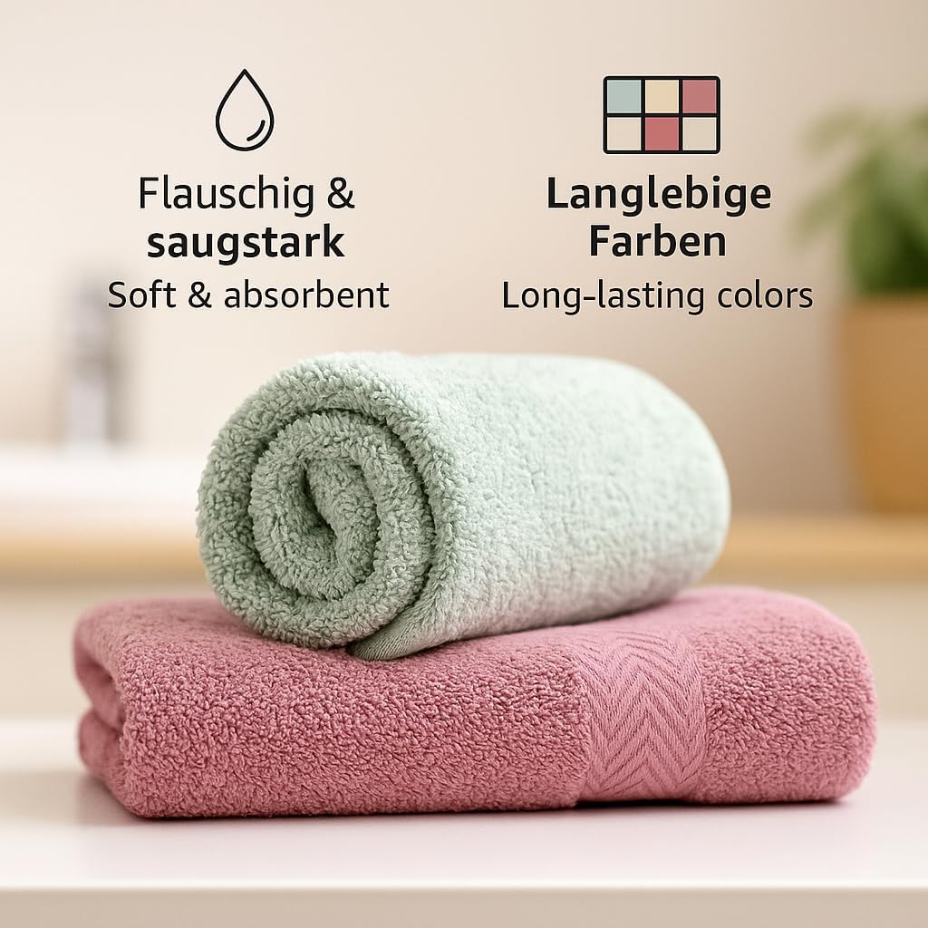 Betz 12-TLG. Handtuch Set Premium 100% Baumwolle 2 Duschtücher 4 Handtücher 2 Gästetücher 2 Seiftüch