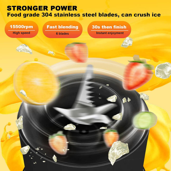 Mixer Smoothie Maker,500ml Tragbarer Mixer,Wiederaufladbarer Mini-Mixer,Juice Mixer Flasche,Multifun