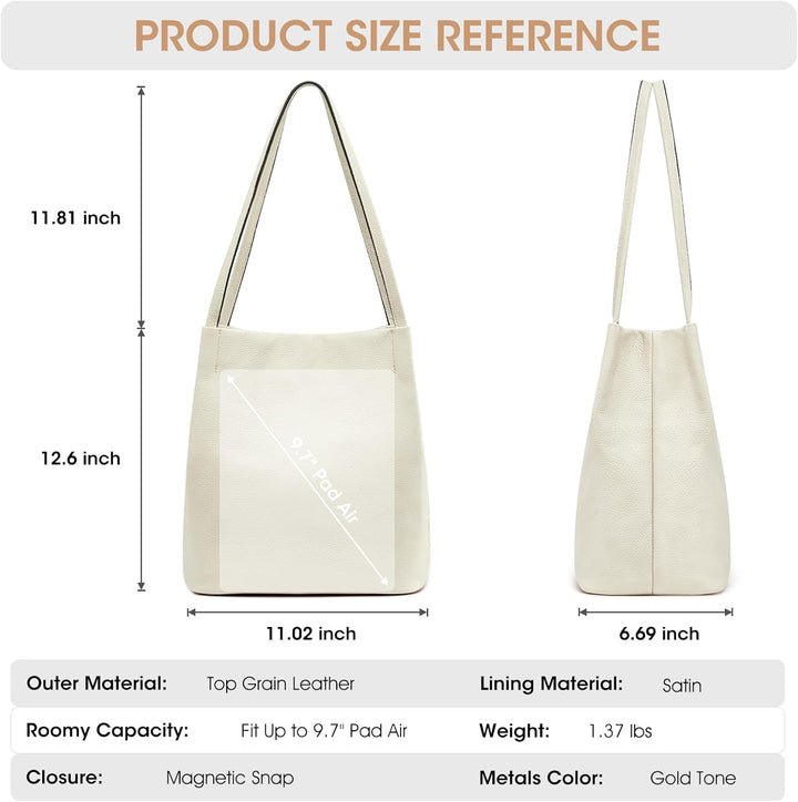 Kattee Damen Handtaschen und Tragetaschen aus weichem Echtleder Schultertasche mit magnetischem Druc