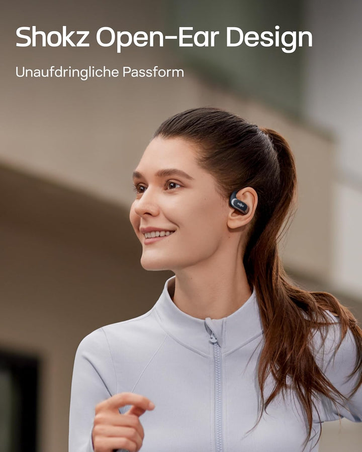 SHOKZ OpenFit Air Open-Ear-Kopfhörer, True Wireless Bluetooth-Ohrhörer mit Mikrofon, Ohrhörer mit Ai