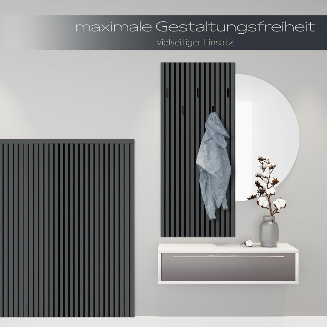 HEXIM Akustikpaneele 138,5x60cm Holz Comfort - flexible Holzpaneele Platten Lamellenwand MDF Wandpan