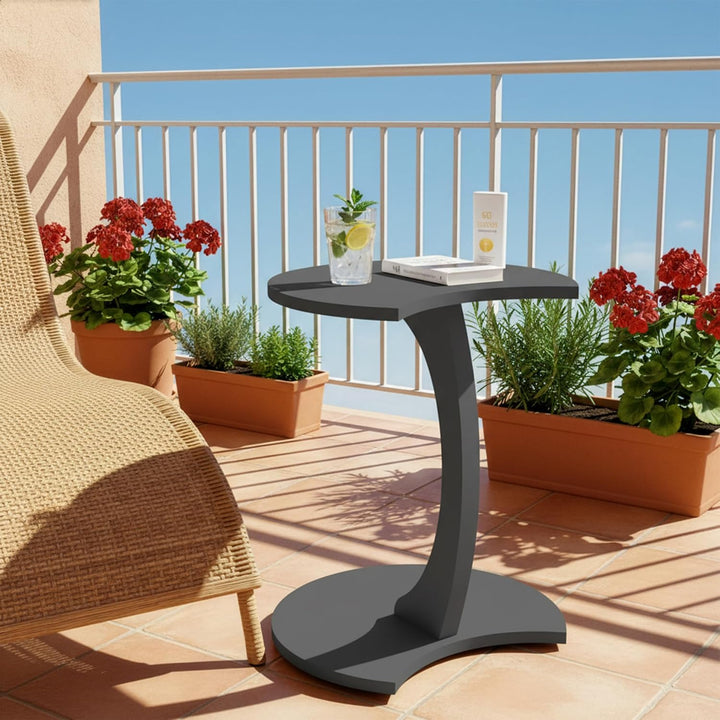Beistelltisch Anthrazit C-Form Couch (Anthrazit, C-Form Mond) Anthrazit C-Form Mond, Anthrazit C-For