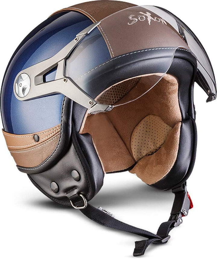 Soxon® SP-325 Urban „Blue“ · Jet-Helm · Motorrad-Helm Roller-Helm Scooter-Helm Moped Mofa-Helm Chopp