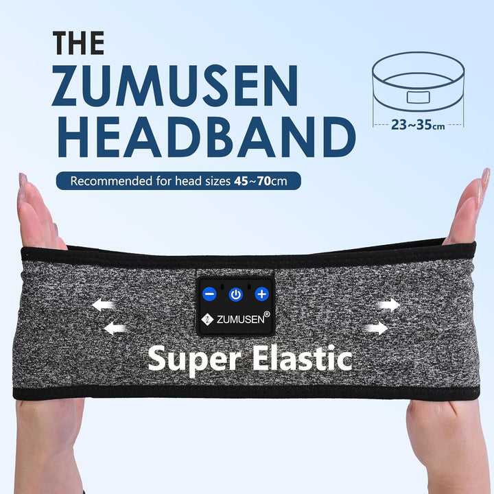 ZUMUSEN Schlafkopfhörer Stirnband Bluetooth 5.4, Super Weiche 15+ Stunden Wiedergabe Sleep Headphone