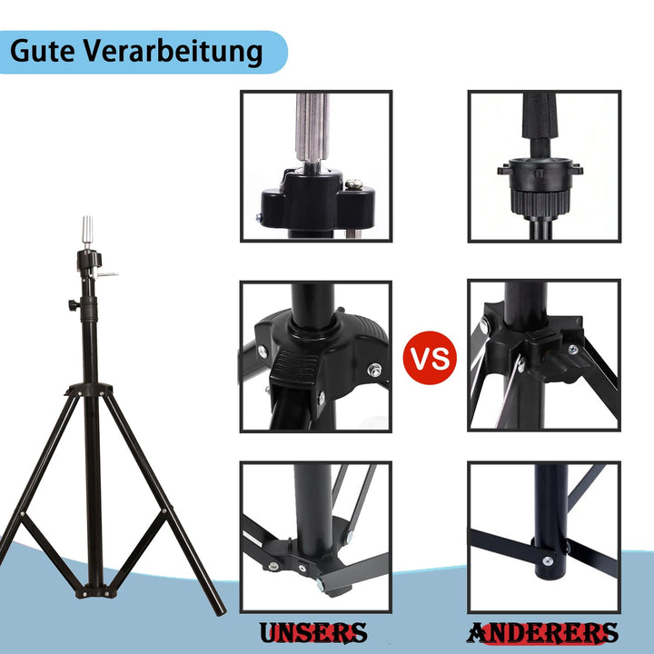 WXYYKX Übungskopf Ständer Stativ für Frisierkopf Perückenkopf Ständer Puppenkopfständer 88-165cm mit