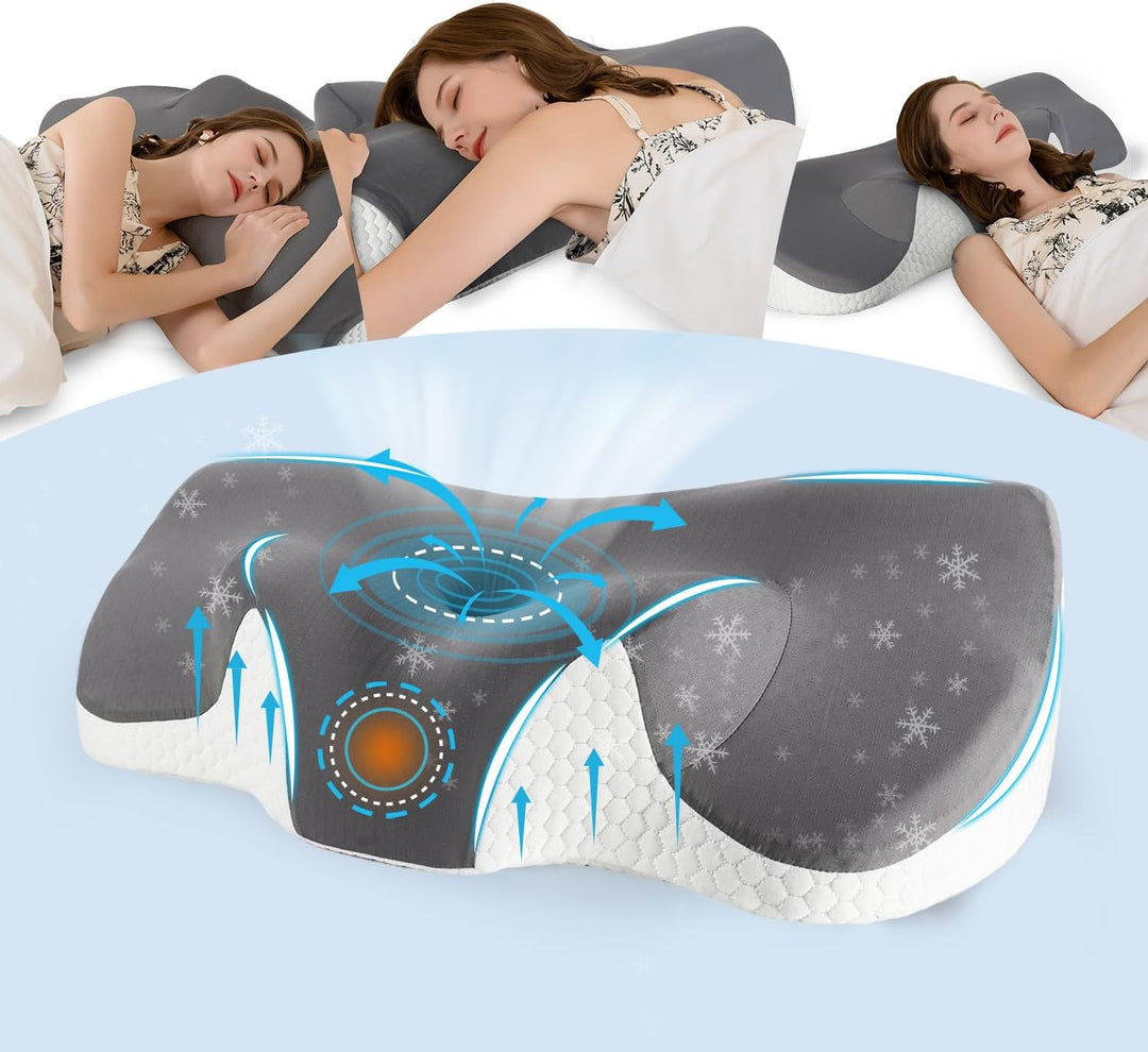 IDEA kopfkissen Nackenschmerzen, Ergonomisches Nackenkissen Kopfkissen, Memory Foam Orthopädische Ki