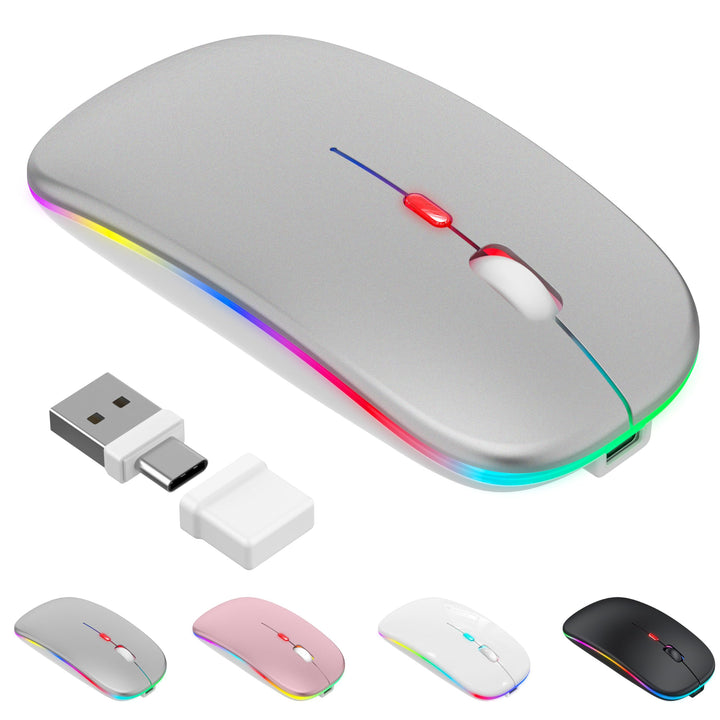 Kabellose Maus mit Jiggler-Modus – Bluetooth 5.2 & 2.4G Funk, für Laptop, PC, iOS, Android, iPad & W