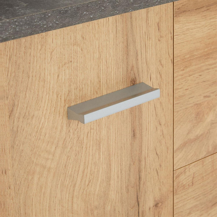 CARO-Möbel Kommode Locarno mit 2 Schubladen und Türen, modernes Highboard Bürokommode in Beton dunke