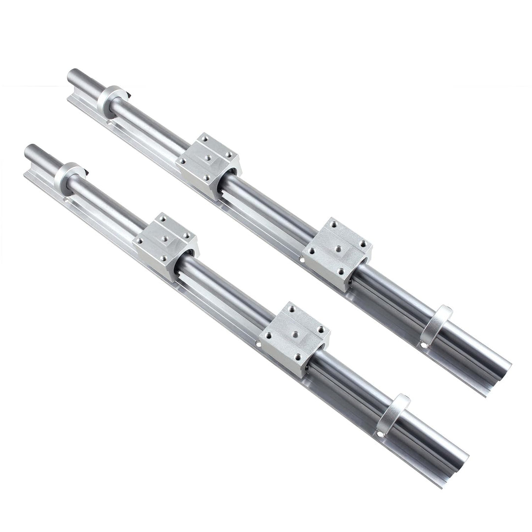 GooEquip Linearführung SBR20 400mm 2 x Linearschienen und 4 x Lagerblöcke mit SBR20 Schienenstopper,