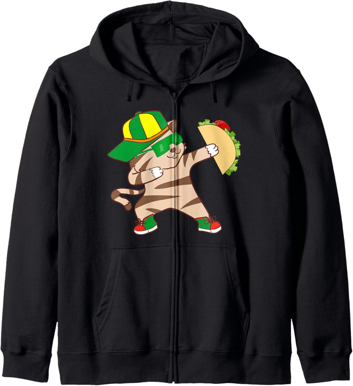 Tacocat Dabbing Taco Cat with Mexican Food Wide Cap Kitten Kapuzenjacke