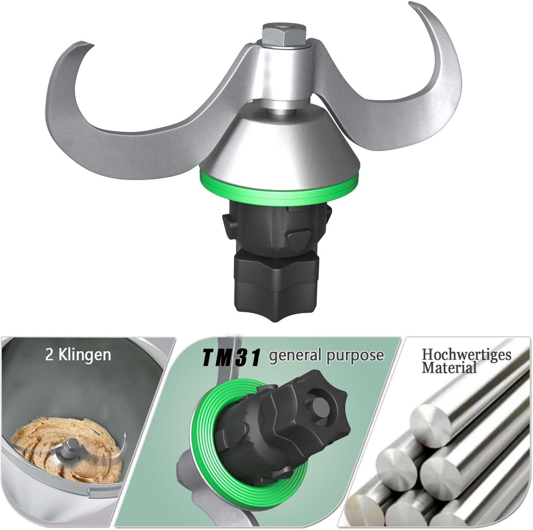 Teigmesser für TM5 TM6,Ersatzteile für Messer,Edelstahl-Teigmischmesser,Kompatibel mit TM5,TM6 Küche