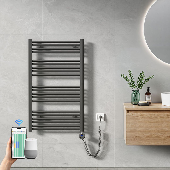 Heilmetz Handtuchheizkörper Elektrisch 1000 x 600 mm, Smart WiFi Thermostat Elektrischer Badheizkörp