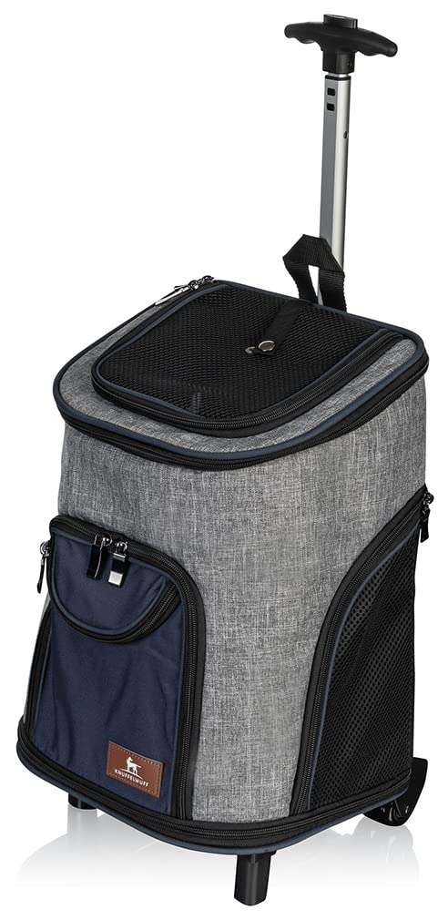 Knuffelwuff Hunderucksack Trolley faltbar 2 in 1 mit Rollen und Griff 33x30x50cm