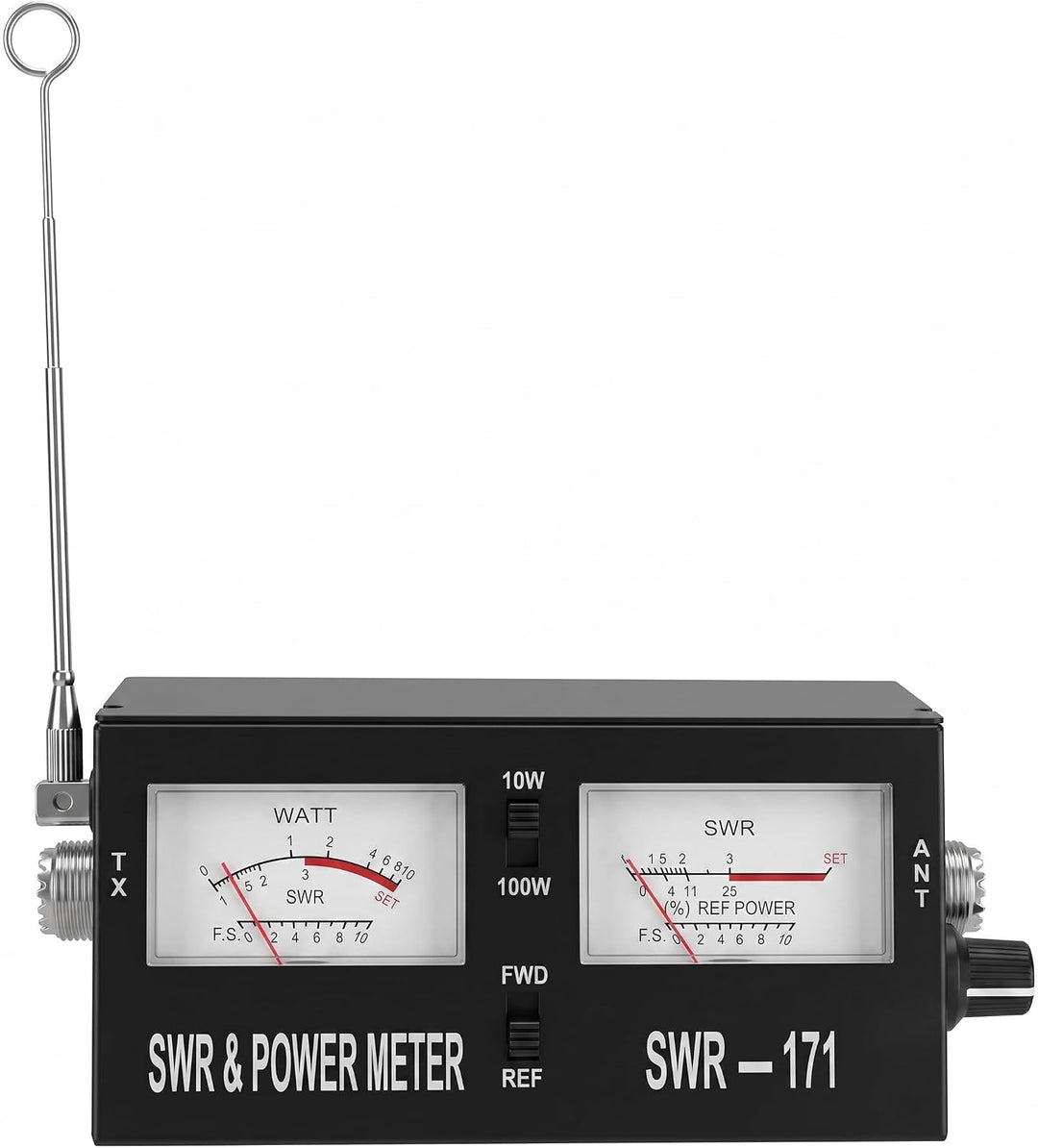 SWR-171 Analoges SWR- und Leistungsmessgerät - Kompakt-Stehwellenmessgerät & Wattmeter 1.5-150 MHz 1