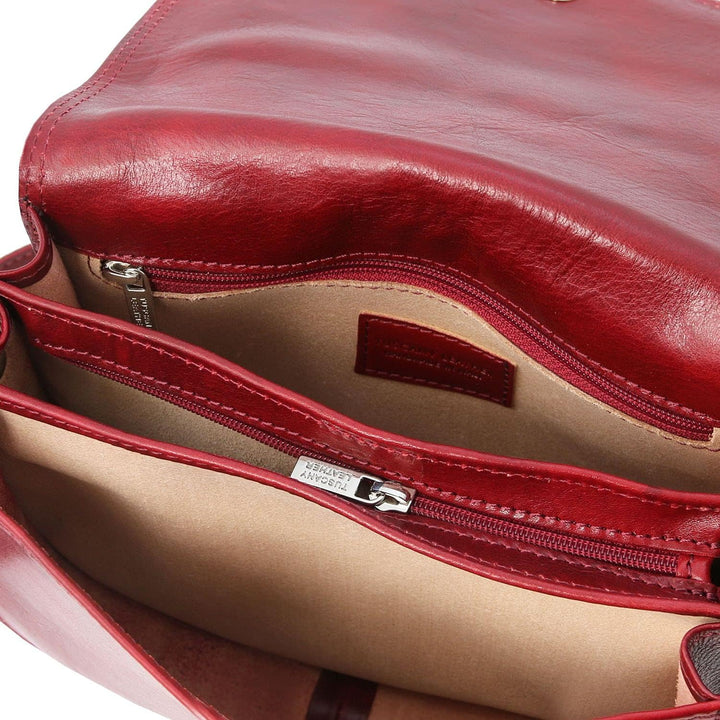 Tuscany Leather Isabella Klassische Umhängetasche aus Leder Rot, Rot