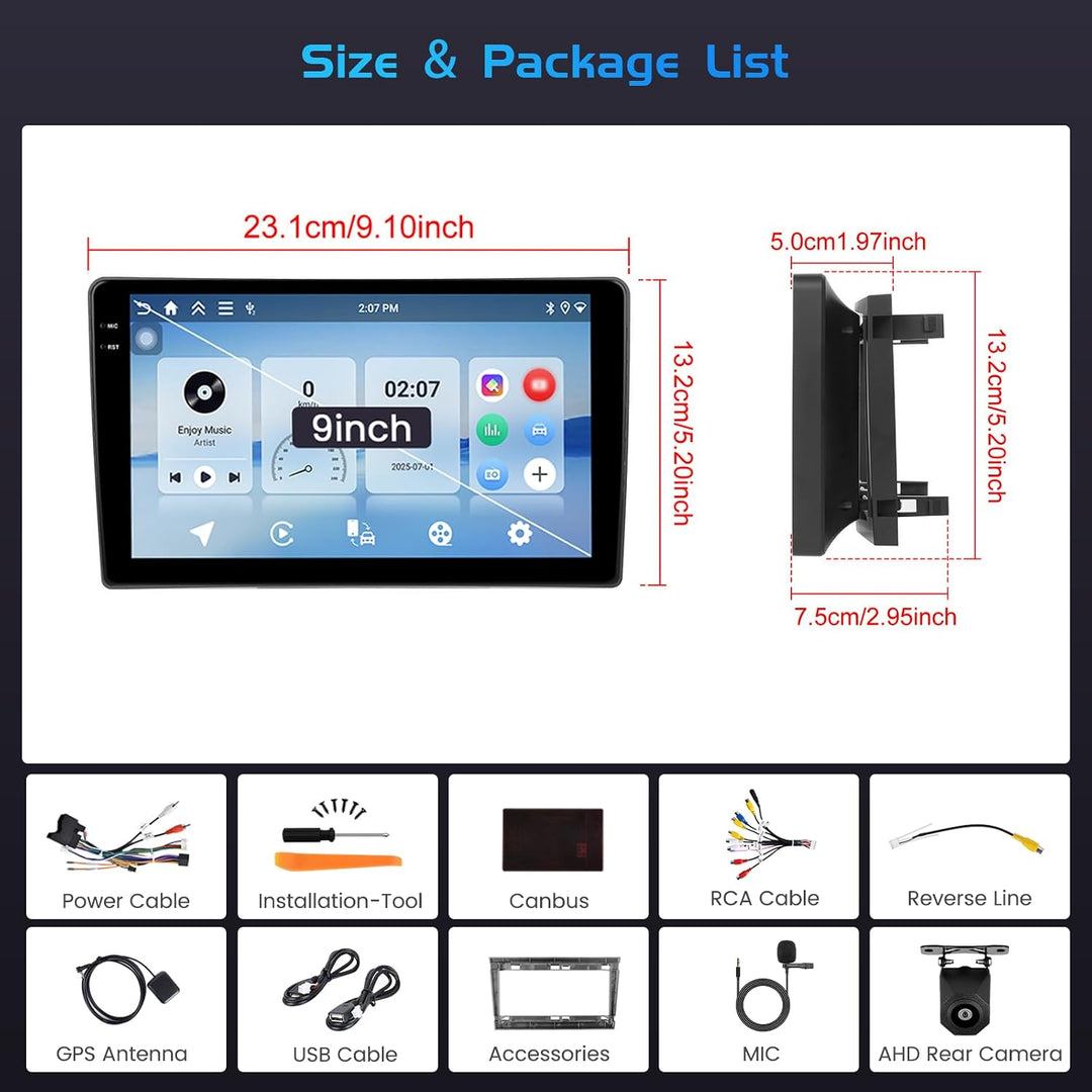 Inefala 4+128G Android 15 Autoradio für Opel Zafira/Antara/Astra 2006-2010 mit 9&