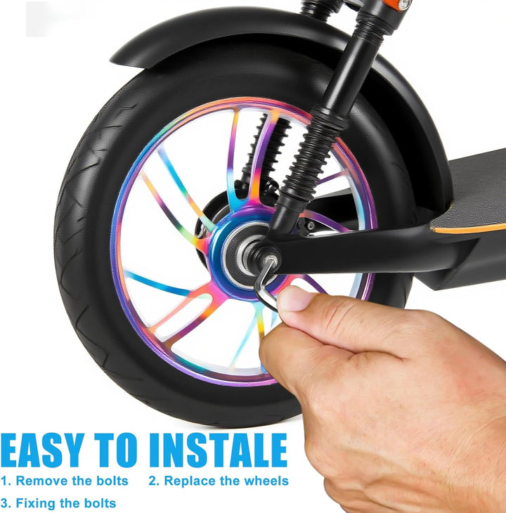 2Stück Stunt Scooter Rollen 110 mm, Bunt Scooter Ersatzräder, 88A Rollerräder für Stunt mit ABEC-9 L