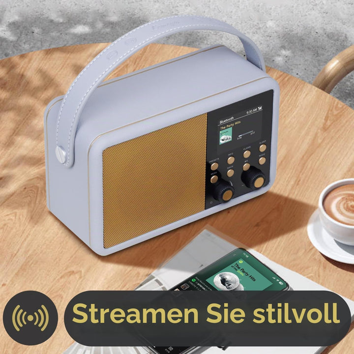 LEMEGA Class Finesse DAB+ Digitalradio mit Farbdisplay – Edler Bluetooth-Radiowecker mit 60 Senderpl