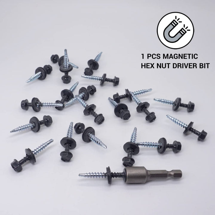 (250 Stück) Metall Dachschrauben 4,8 x 35 mm lackierte selbstbohrende Schrauben mit EPDM Unterlegsch