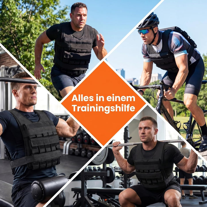 COSTWAY Gewichtsweste 20/30 kg, Brustgrösse Verstellbar, Trainingsweste mit abnehmbaren Eisensandsäc