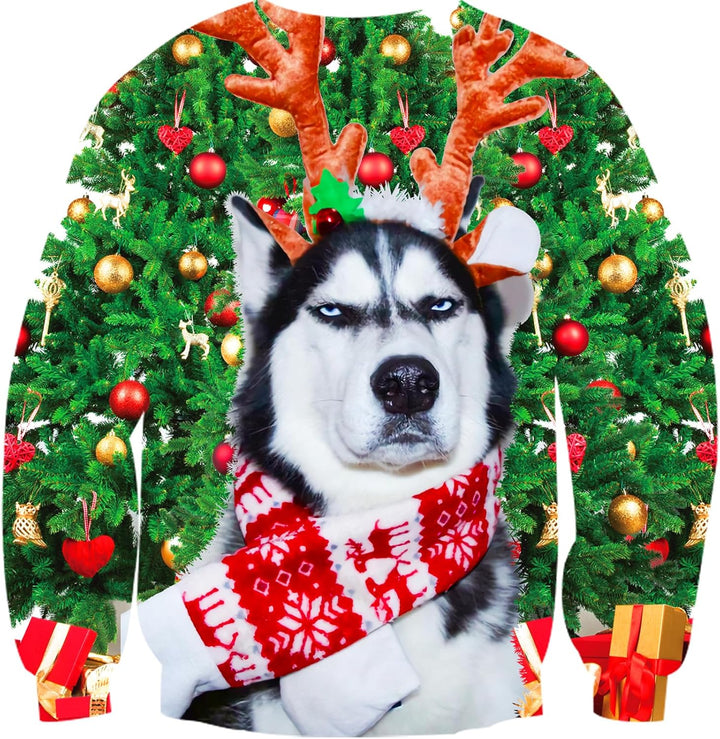 Goodstoworld Weihnachtspullover 3D Unisex Druck Pullover Weihnachten Pullover Ugly Christmas Sweater