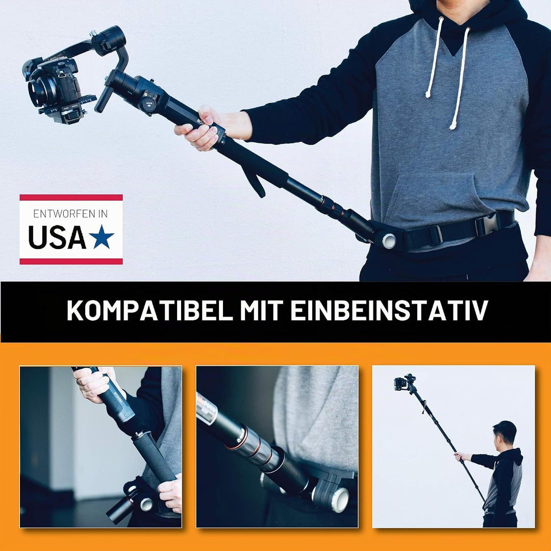 Carry Speed - Mogocrane Stützgürtel für Video-Ausrüstungen - Längenverstellbarer Gurt mit kippbarer