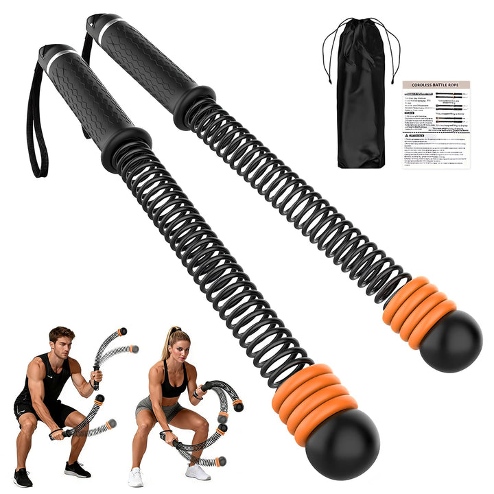 Battle Ropes Ropeless, Battle Rope ohne Seil, mit 8 einstellbaren Widerstandsfedern und Aufbewahrung