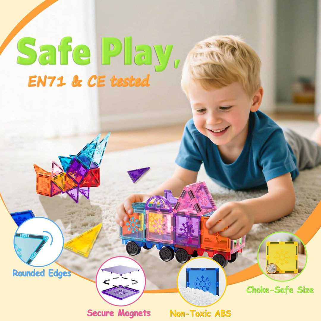 Xekel Magnetische Bausteine 𝟒𝟎𝐓𝐞𝐢𝐥𝐞, Magnetbausteine Kinder mit Starker Magnet & Magnetsteine Kinder