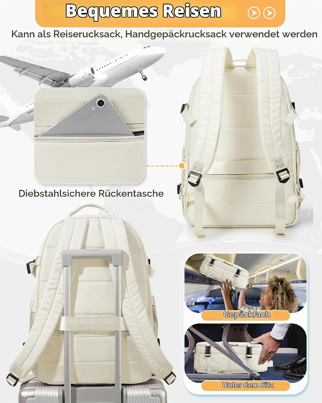 Vakuum Rucksack,Airbag Rucksack Handgepäck Flugzeug,Easyjet Handgepäck 45x36x20,Vakuum Reiserucksack